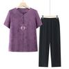 Elegant Tang Suit Summer Shirt for Grandma: High-End Chinese Style Top for Middle-Aged & Elderly Women
