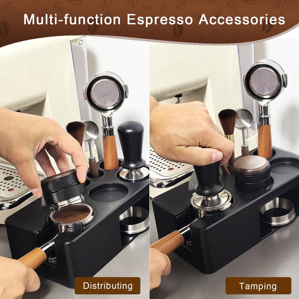 Non-Slip Multifunctional Espresso Tamper Station | ABS 51-58mm Universal for Tamper, Distributor & Portafilter