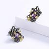 Retro Light Luxury Amethyst Earrings Female Niche Design Temperament Earrings For Women Wedding Party Engagement Jewelry Gift