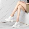 12CM thick-soled inner height-increasing leather single shoes for women's 2025 spring new pointed-toed wedge heel super high-heeled small leather sho