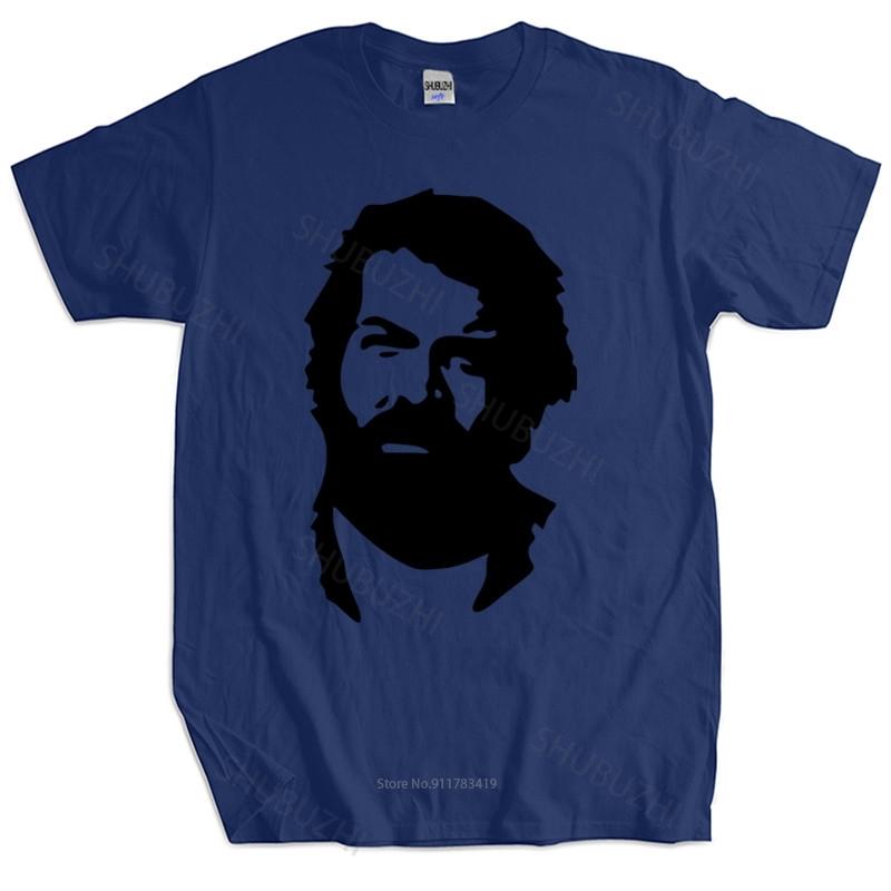 New fashion tshirt cotton tees Designer BUD SPENCER White Short Sleeve Mens TShirt Brand Cotton Tshirt S