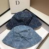 Full Diamond Denim Bucket Hat Fashion Tassel Personalized Bucket Hat Female Internet Celebrity Designer Casual Hat
