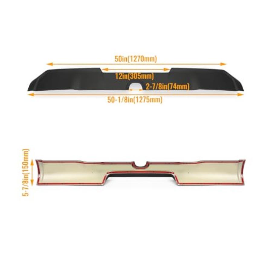 Rear Roof Spoiler Compatible with 20192025 Dodge RAM 1500 Crew Cab Pickup Trucks Aerodynamic Design for Enhanced Stability and