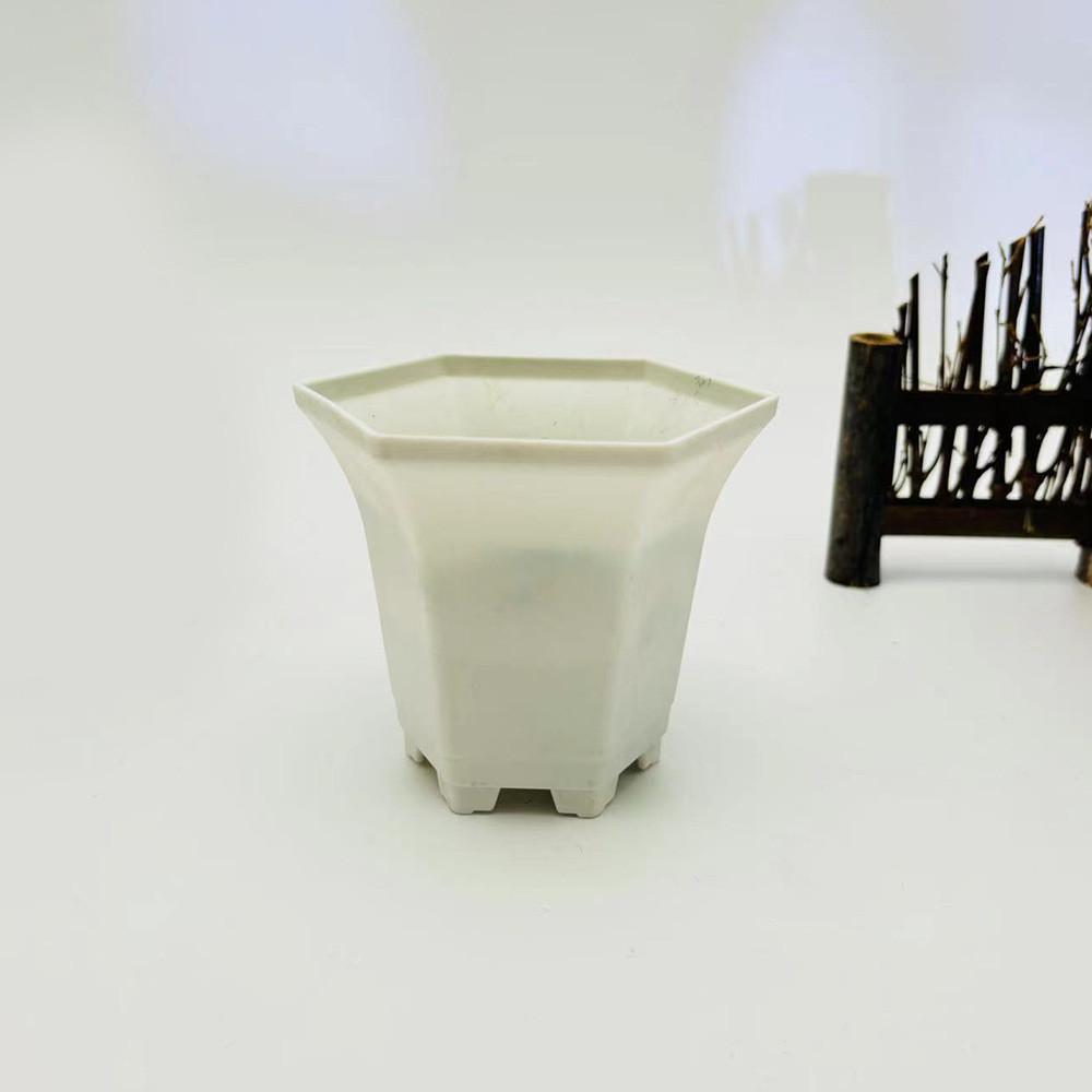 

Бонсай Шестигранный Геометрический Пластиковый Цветочный Горшок для Растений для Гостиной, Офиса И White High Hex Pot