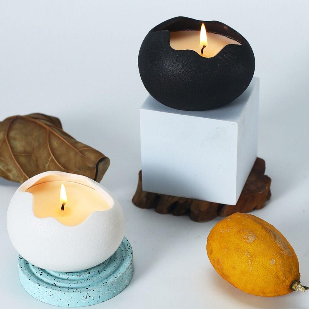 Cute Egg Shaped Candlestick Easy To Use Ceramic Aromatherapy Holder  Living Room