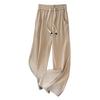 Super Fat Plus Size High Waist Ice Silk Straight-Leg Pants - Women's Summer Nine-Point Casual Style