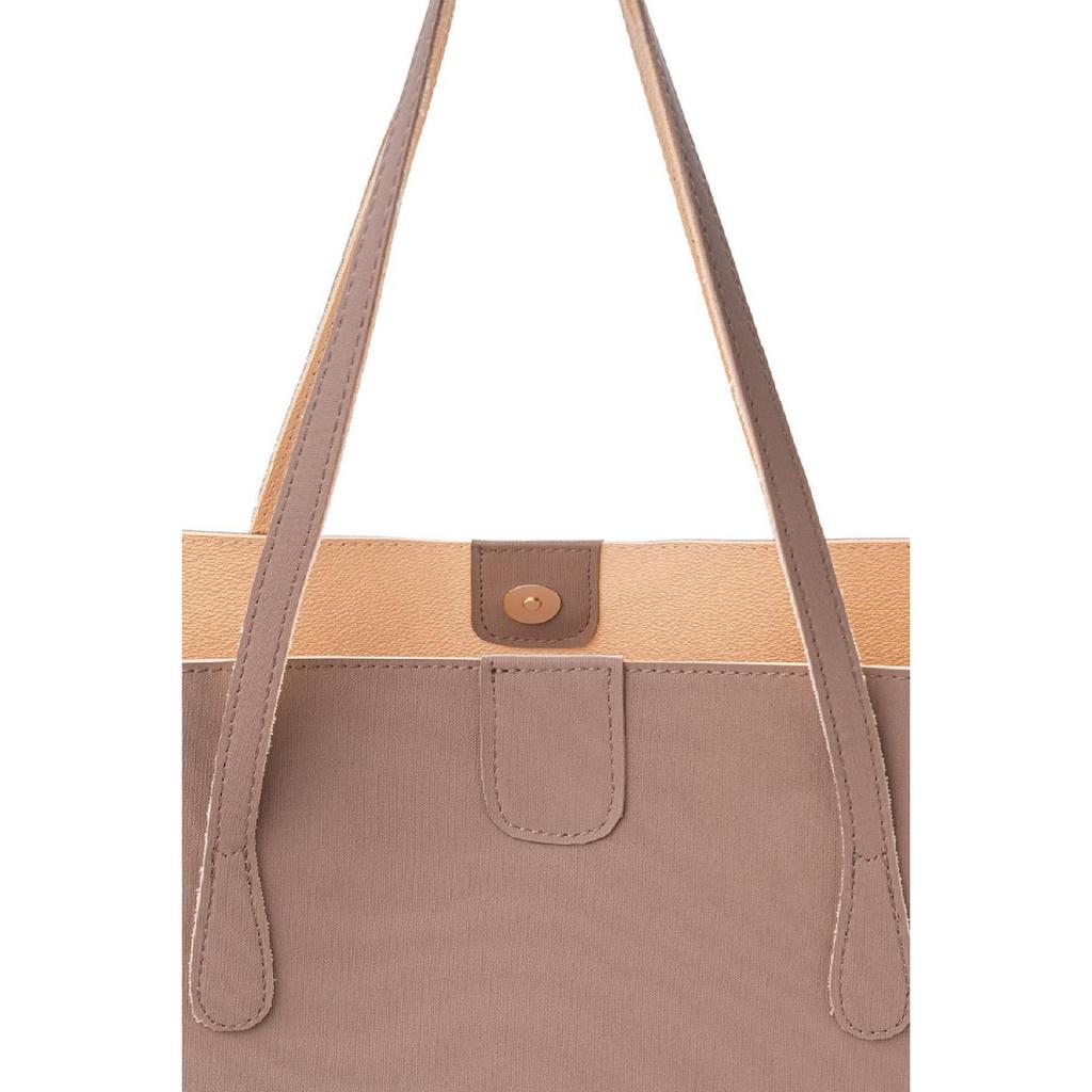 Woman Big Artificial Leather Tote Shoulder Bag