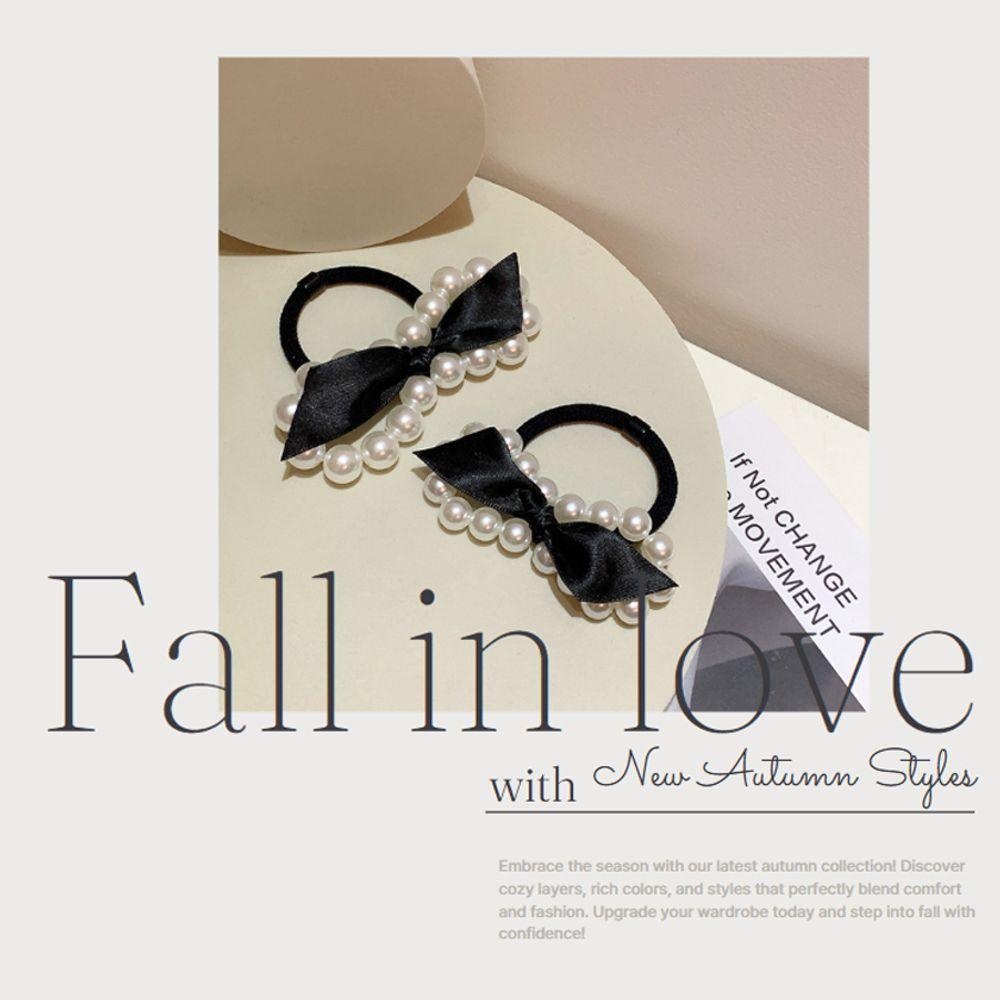 

Белые жемчужные резинки для волос, 3 шт.