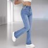 Women's Jeans Slimming European and American Style Casual Versatile High Waist Washed Denim Trousers for Women
