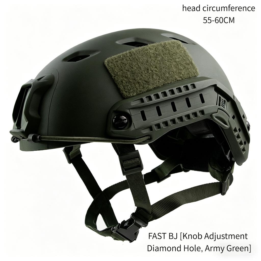 Fast Tactical Helmet, ABS Shell, Adjustable Suspension, 55-60cm Head Circumference, for CS Airsoft, Outdoor Training, Paintball & Cycling
