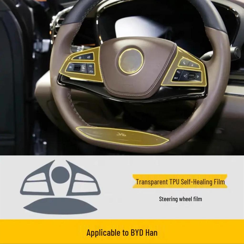 BYD Han Innenfolien-Set: Passend für 25 Modelle - Enthält TPU-Folien für Navigationsbildschirm, Schalthebel, Scheinwerfer und B-Säule