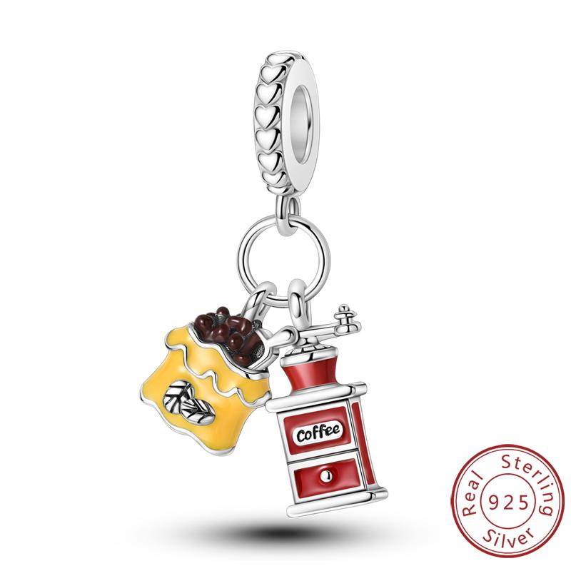 Red Series Charms Beads Pendan Copper Suitcase Red Wine High Heels Cherry Charm Fit Original Bracelet Woman Jewelry