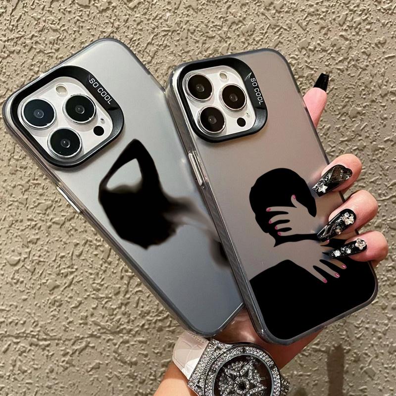 Art Hug Sexy Silhouettes Phone Case For iPhone 15 13 12 11 14 Pro Max Mini XR XS 7 8 Plus SE Plating Matte Lens Protection Cover