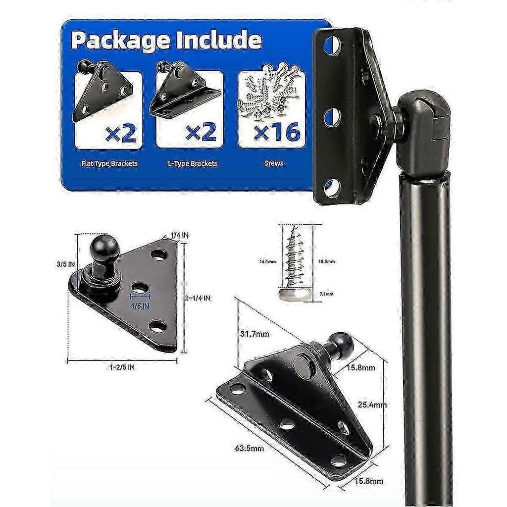 10MM Ball Stud Mounting Bracket, 4PCS Universal Gas Strut Mounts for RV Door Lift Supports Shocks Spring