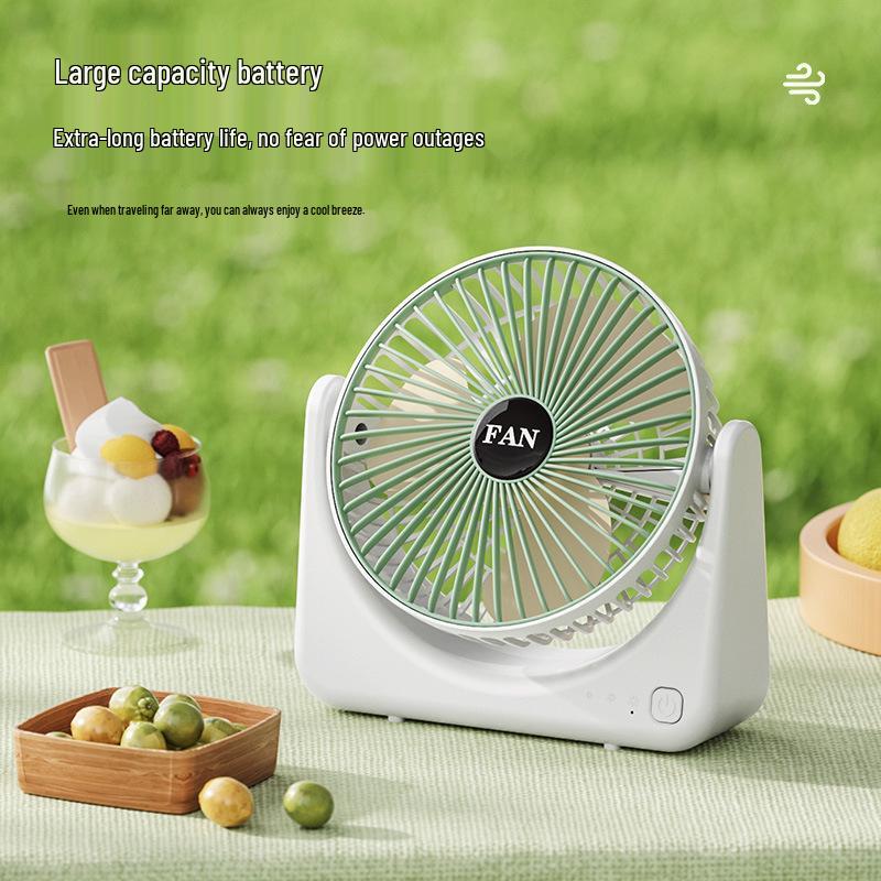 Portable USB Rechargeable Mini Desktop Fan with Large Air Volume for Home, Outdoor, Dormitory, and Student Use