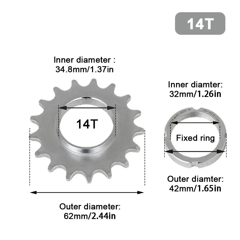 Fixed Gear Fahrrad Freilauf Ritzel Nabe Verriegelung 1 Gang Fixie Fahrrad Gewinde Lockringe 13T 14T 15T 16T 17T 18T