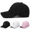 Fashion Letter Embroidered Baseball Cap Adjustable Breathable Sun Hat Solid Color Wide Brim Snapback Cap Outdoor Sports