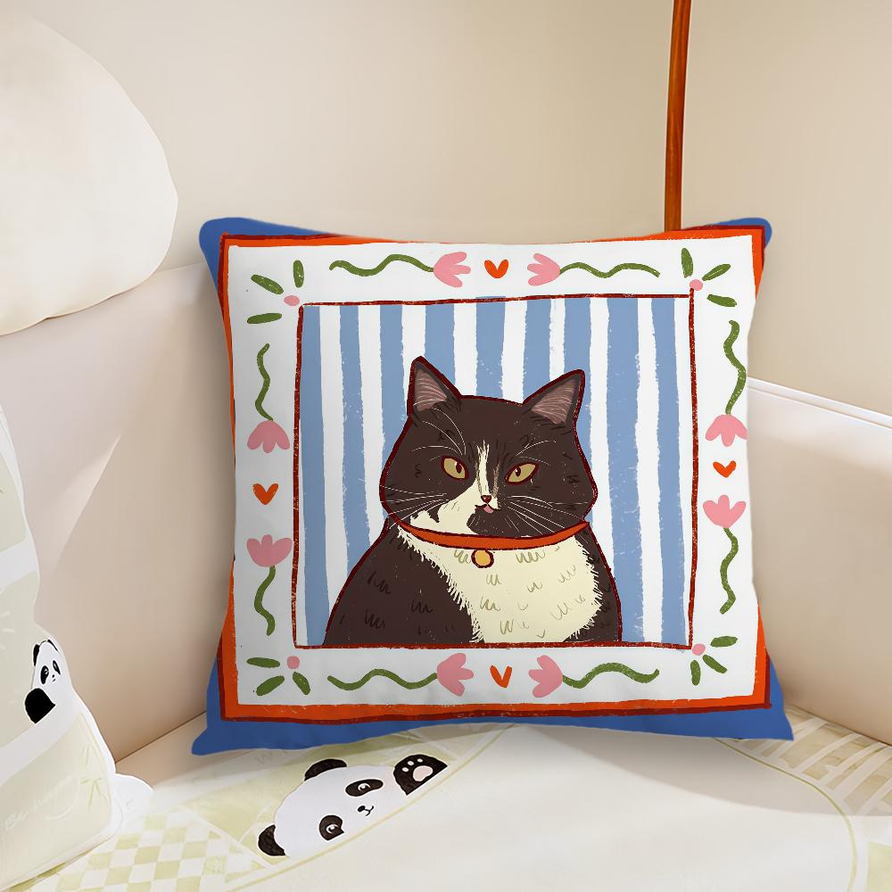 Cute caroon portrait photo cushion cover Pillow Case Plush Fabric Soft Double Sided Print Sofa Cushion Cover Throw Pillow Covers