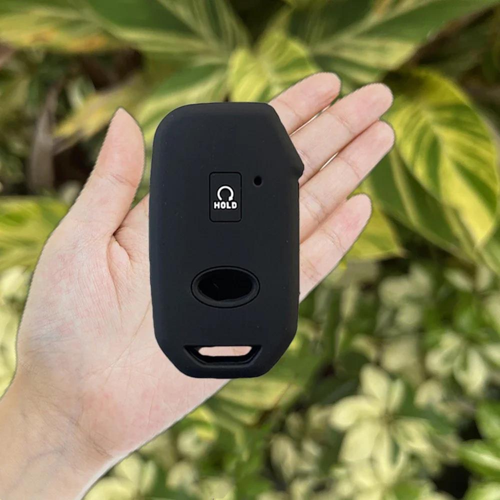 

silicone car remote protector cover rubber case for KIA EV6 K5 Carnival Sportage R Seltos Sorento Stinger Cerato K5 Keychain set чорний