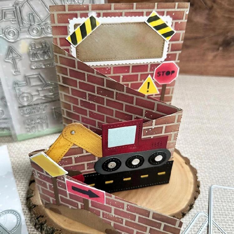 LKW Bagger Metall Stanzformen Schablonen Formen Präge Schablonen Stanzteile für Scrapbooking Kartenherstellung Dekorationen