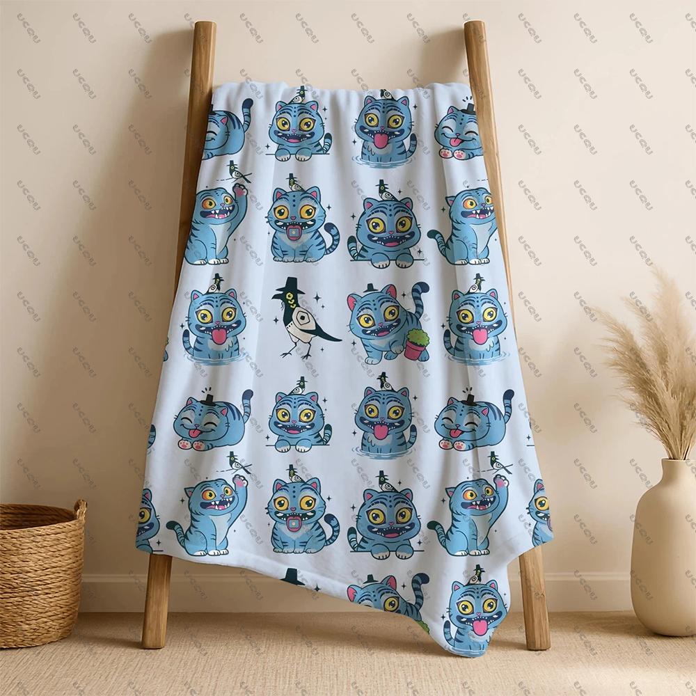 Autumn Winter Cozy Kpop Demon Hunters Blanket Warmth Anime Huntrix Gift Sofa Bed Travel Office Gift Derpy Tiger Throw Blanket