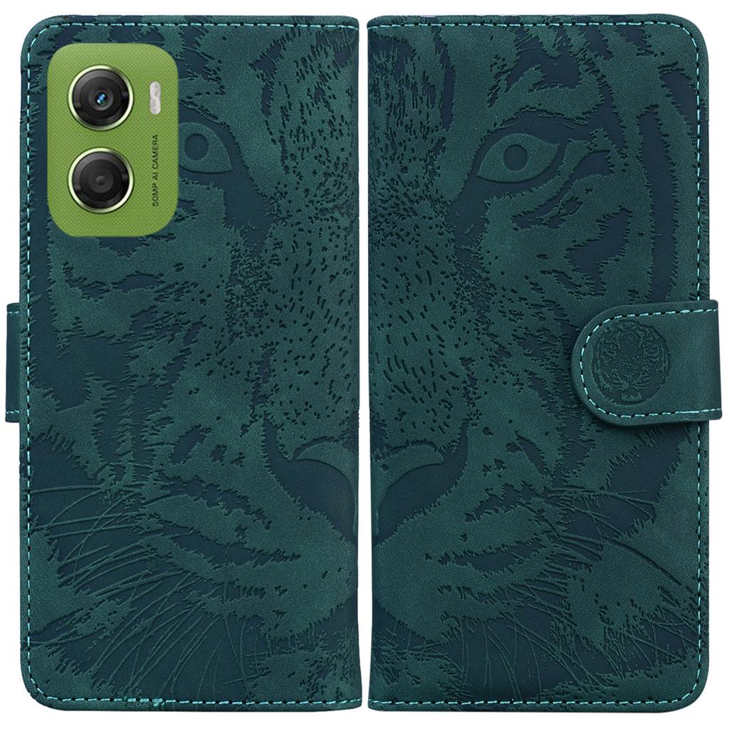 For Motorola Moto G06 4G Case Tiger Imprint Leather Wallet Phone Cover
