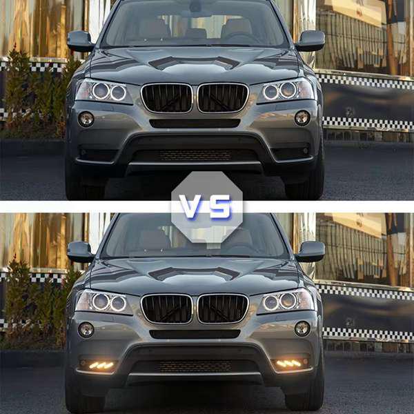 BMW X3 F25 (09-13) Flowing Yellow & Blue Daytime Running Lights Pair, Vehicle-Specific