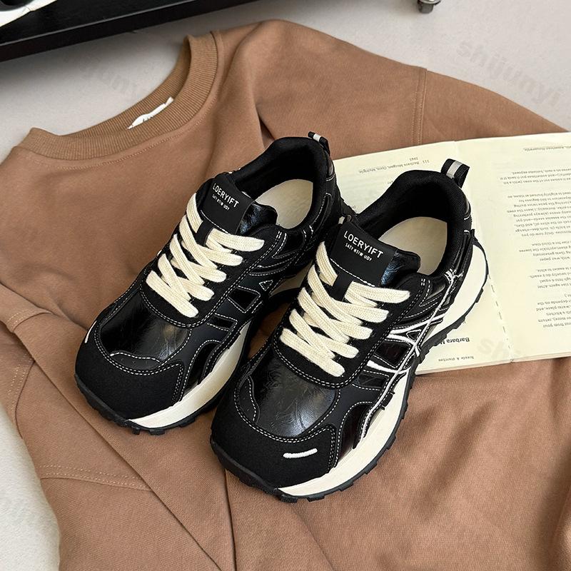 Fashion Women's Casual Shoes Autumn New Outdoor Non Slip Platform Sneakers Height Increase Comfortable Lace Up Vulcanized Shoes