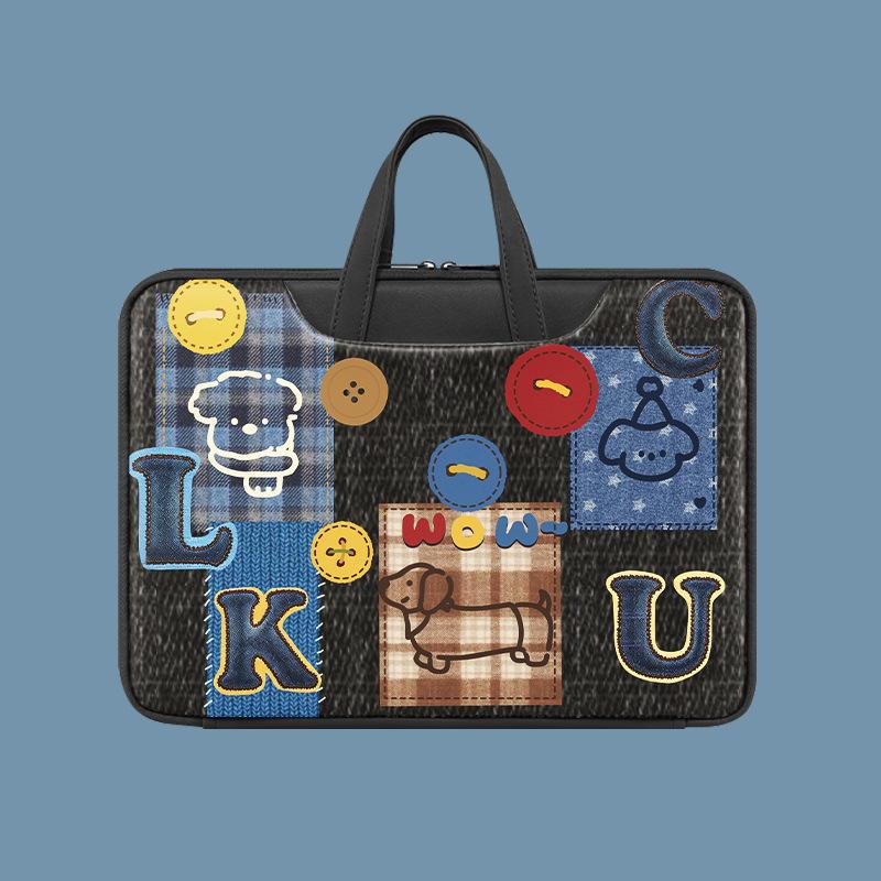 Cute Cartoon Animal Laptop Handbag Waterproof Shockproof Notebook Sleeve Bag Fits 13.3-16 Inch Carry Bag Attach To Luggage