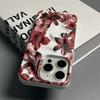 High Quality Wine Red Lily Silicone Case For Iphone 11 14 Plus 12 17 15 13 16 Pro Max Shock Absorption Cover