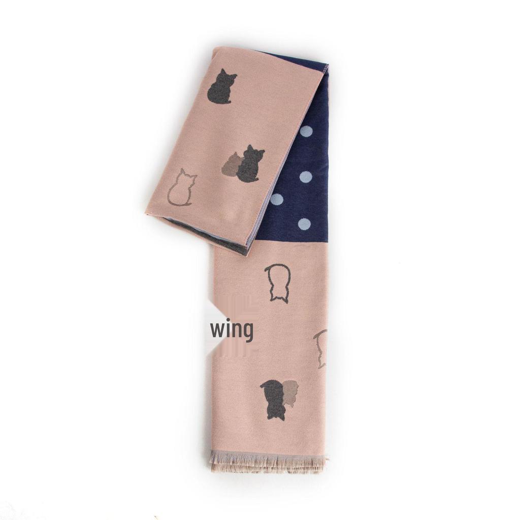 2024 Women's Polka Dot Plaid Scarf Shawl: Thickened Winter Dual-Use Neck Warmer, Age-Reducing, Versatile.