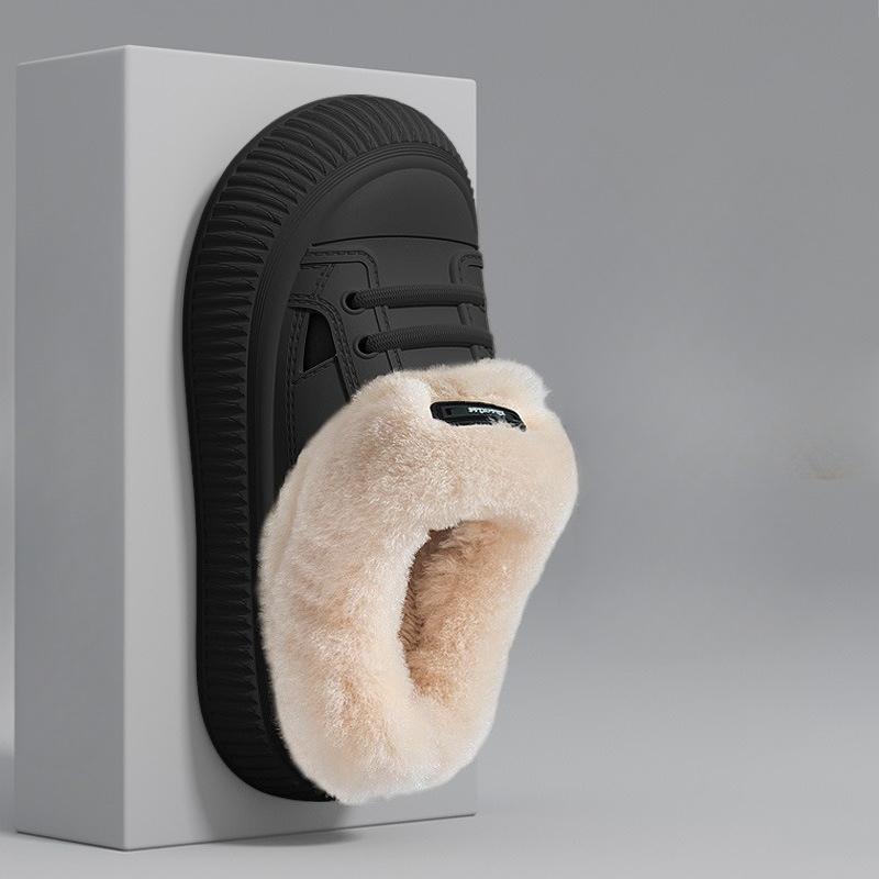 Thick-soled Cotton Shoes, Indoor Home Anti-slip, Warm, Fleece Waterproof Slippers for Women