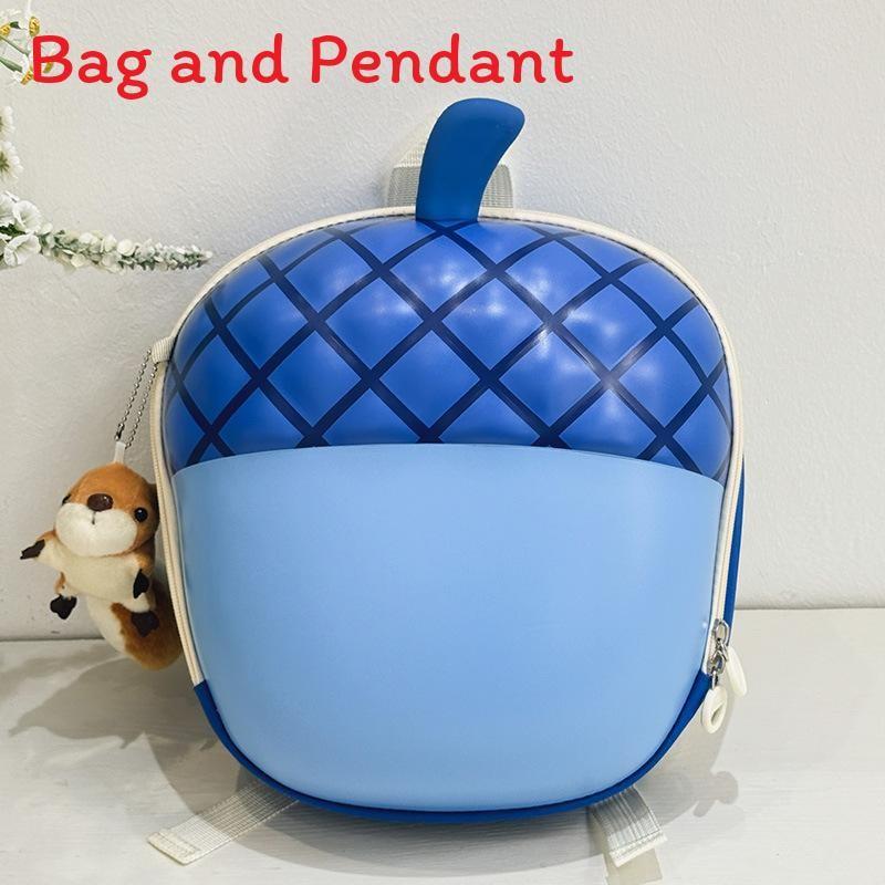 Acorn Cute Cartoon Shaped Children Backpack For Education Use With Doll Pendant