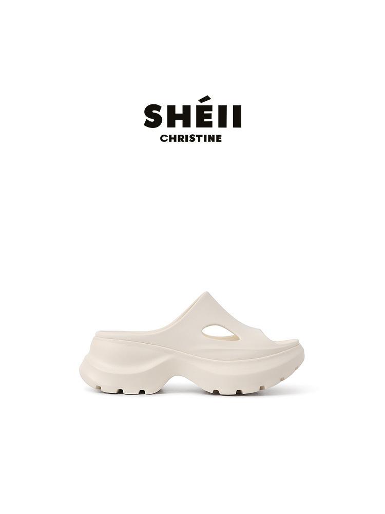 

Premium sense~ Su Yinyin 7.5cm thick bottom heightening non-smelly foot stepping on shit feeling slippers women s summer wear cool slippers 35