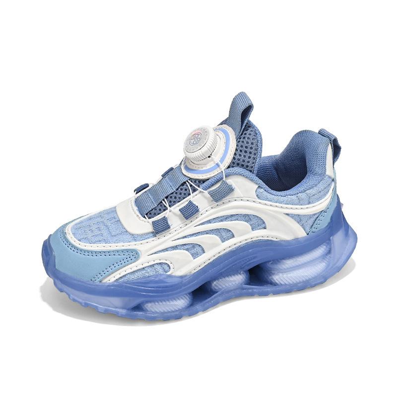 

1326-1 Детские кроссовки Classmate с вращающейся пряжкой, спортивная обувь, весенние низкие сетчатые кроссовки для мальчиков и девочек, детская обувь для начальной школы 38 джинсовый синий