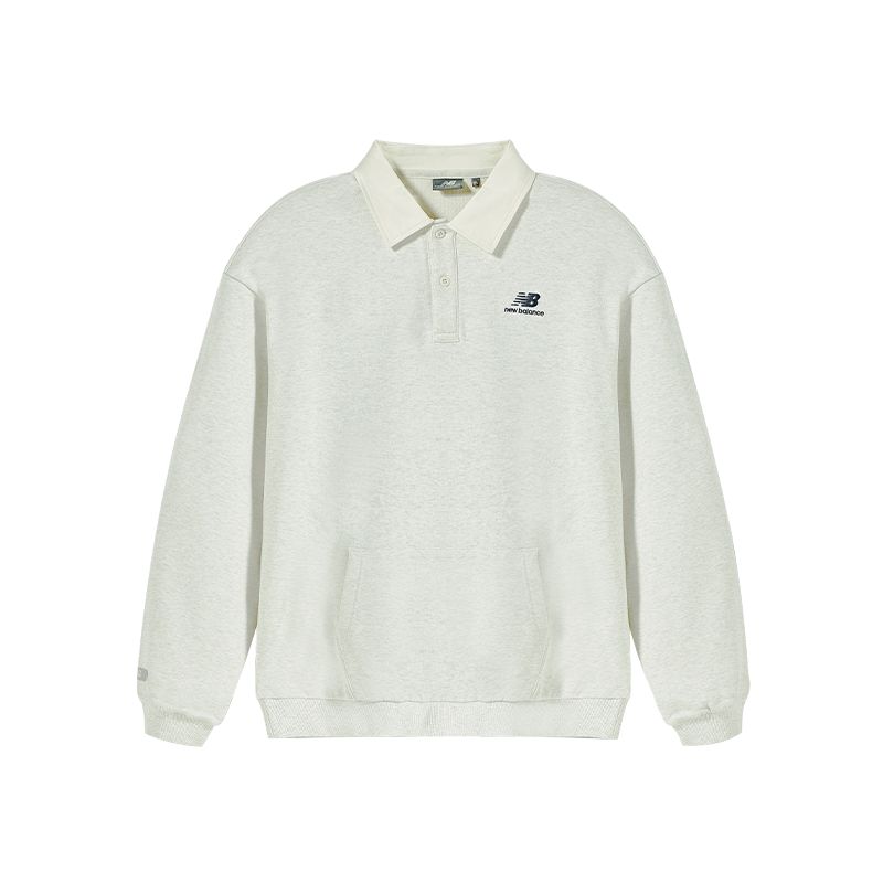 New Balance Polo Shirt Men s Light Gray 5FD38461-OA S