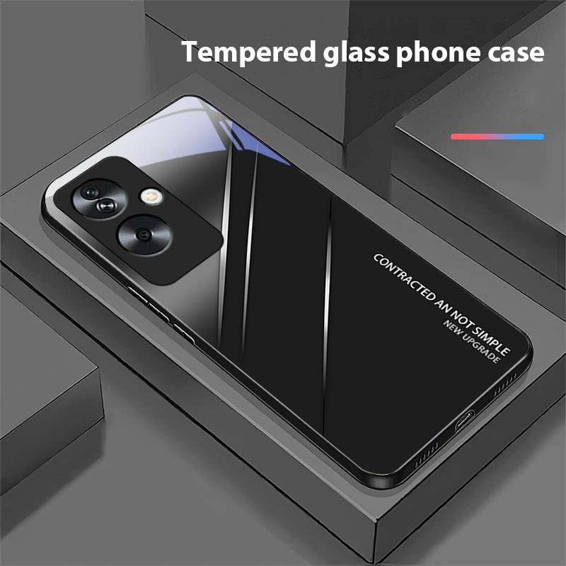 Geçişli Çatlak Kırmızı Oppo A79 5G 58 78 74 60 4G Reno 11F Realme GT 6 11 Note 50 10 C55 X2 Temperli Cam Siyah Telefon Kılıfı İçin