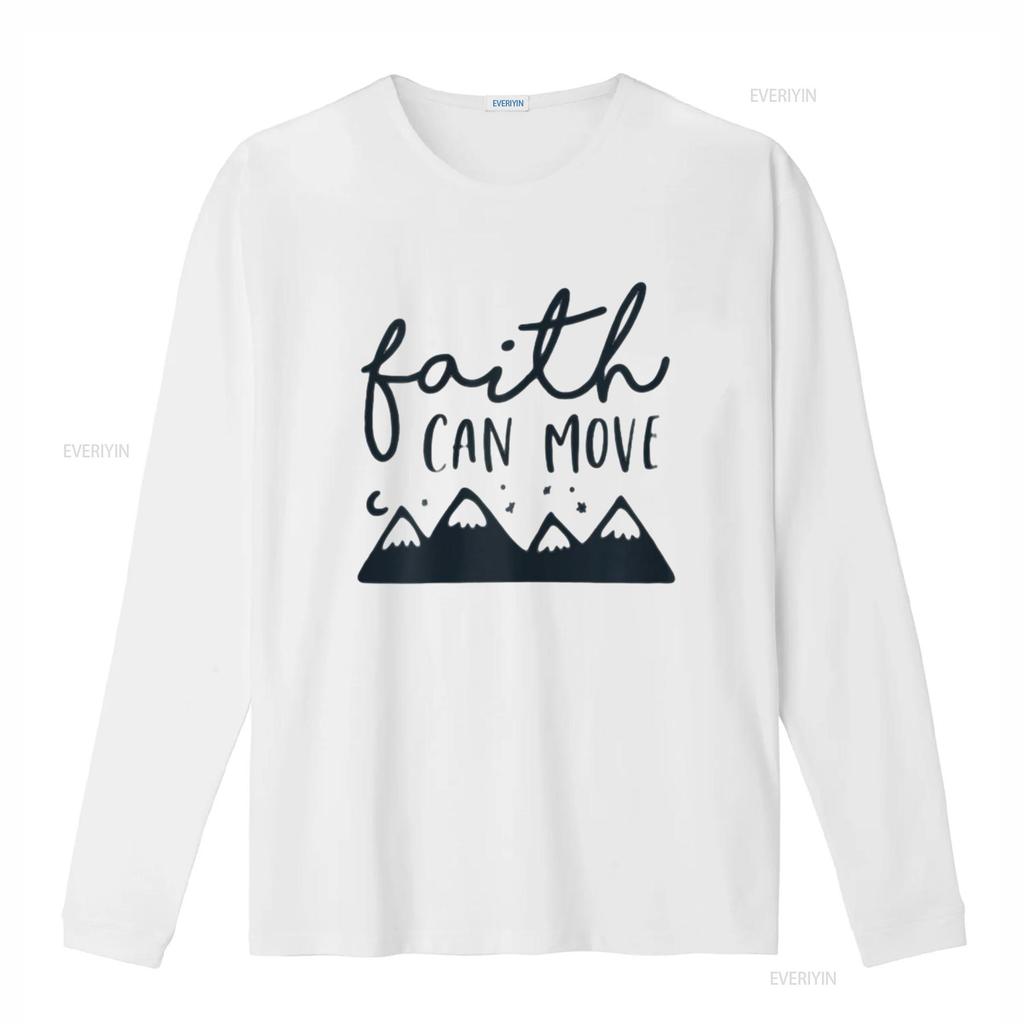 Faith Can Move Mountains Christian Spiritual Religious Quote Womens T Shirt White X Large vintage Washed Stretched homme Soft