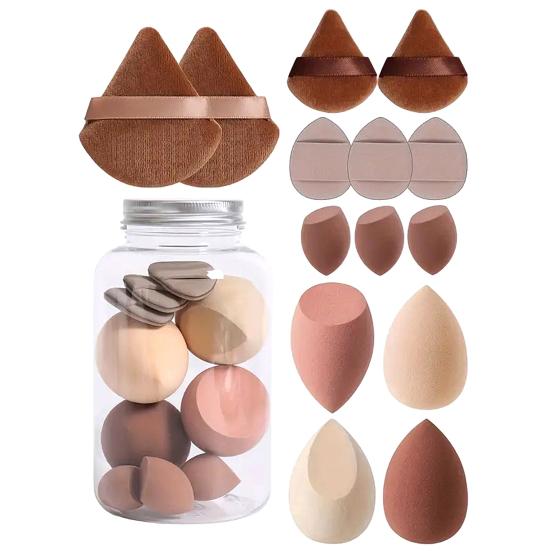 14Pcs/Set Makeup Sponge Kit Latex-Free Foundation Blending Liquid Powder Cream Application Cotton Powder Puff Mini Beauty Sponge Makeup Tools