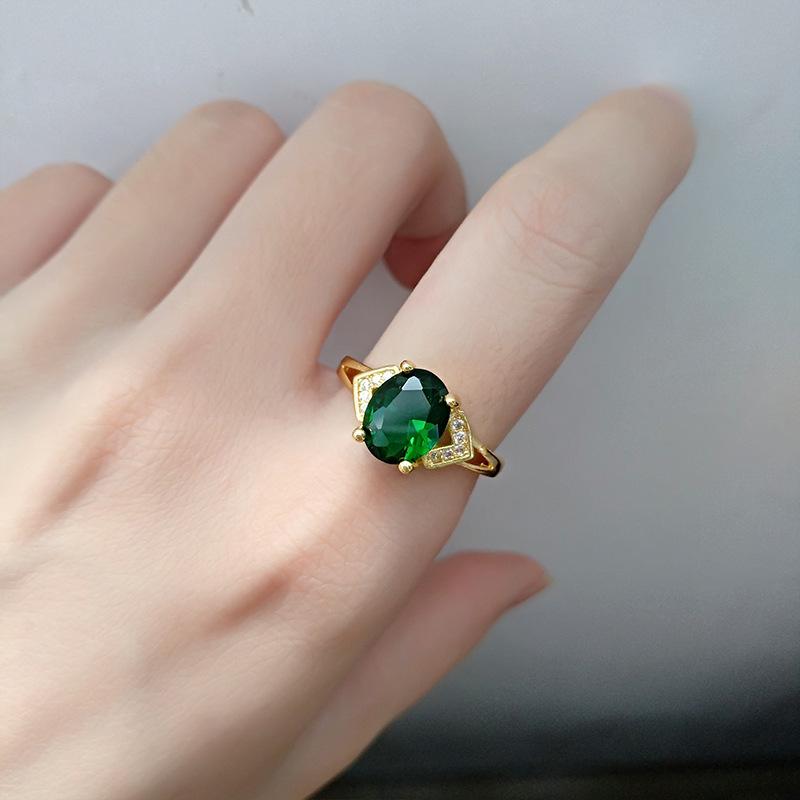 

Женское позолоченное кольцо с красным кристаллом — регулируемое, европейского стиля, с рубином и микрофианитами. Adjustable