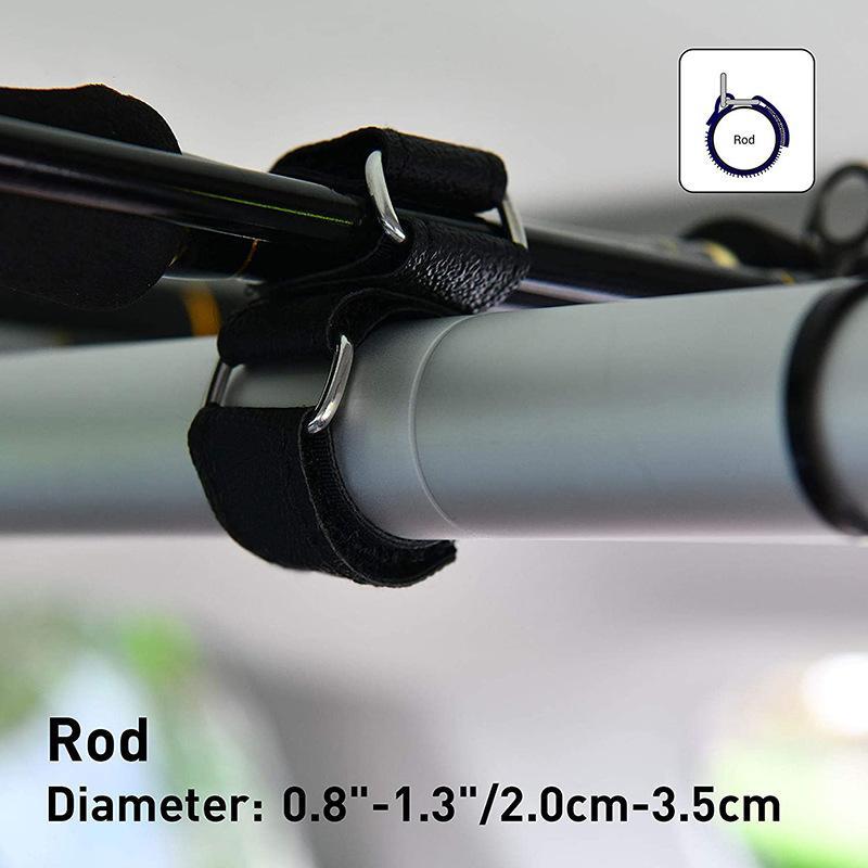 Space Saving Car Rod Holder 2/4/6Pcs Strong Nylon Velcro Fastening Belt Vehicle Rod Rack for Auto Interior Storage Organizer