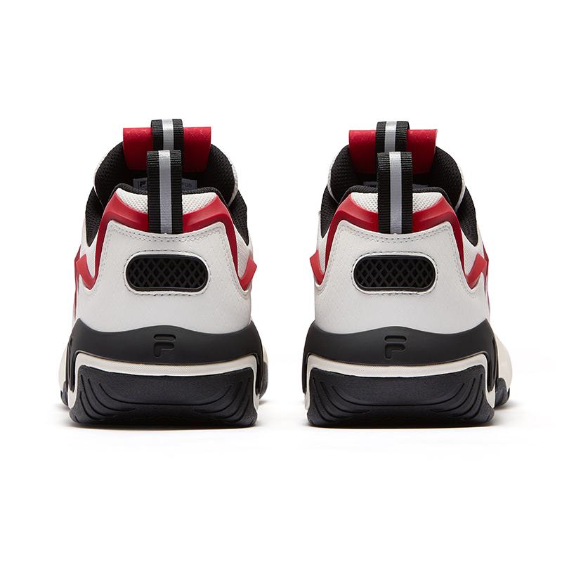 FILA Fusion Shock Electric Shoes Retro Comfortable Versatile Basketball Shoes Men sneaker White Red T12M533201FSB