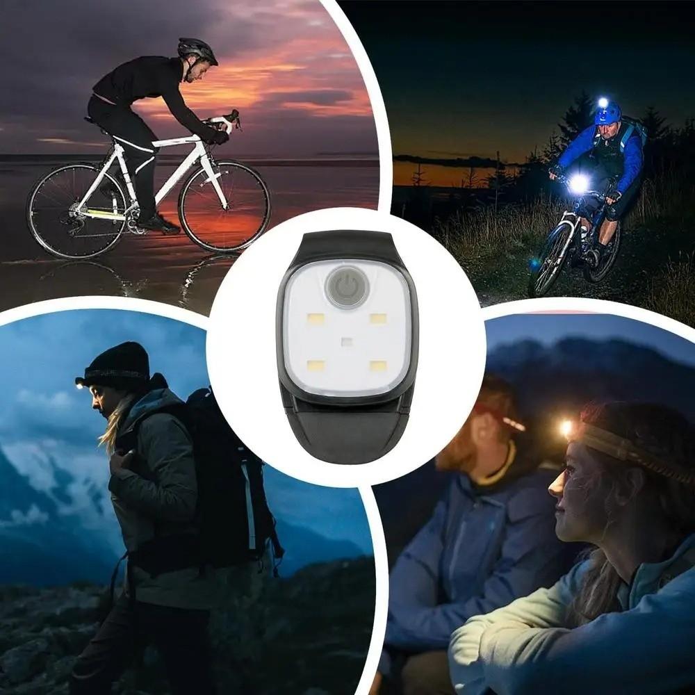 4 Lighting Modes Clip on Lamp for Cap USB Rechargeable Safety Warning Light  Emergency Use