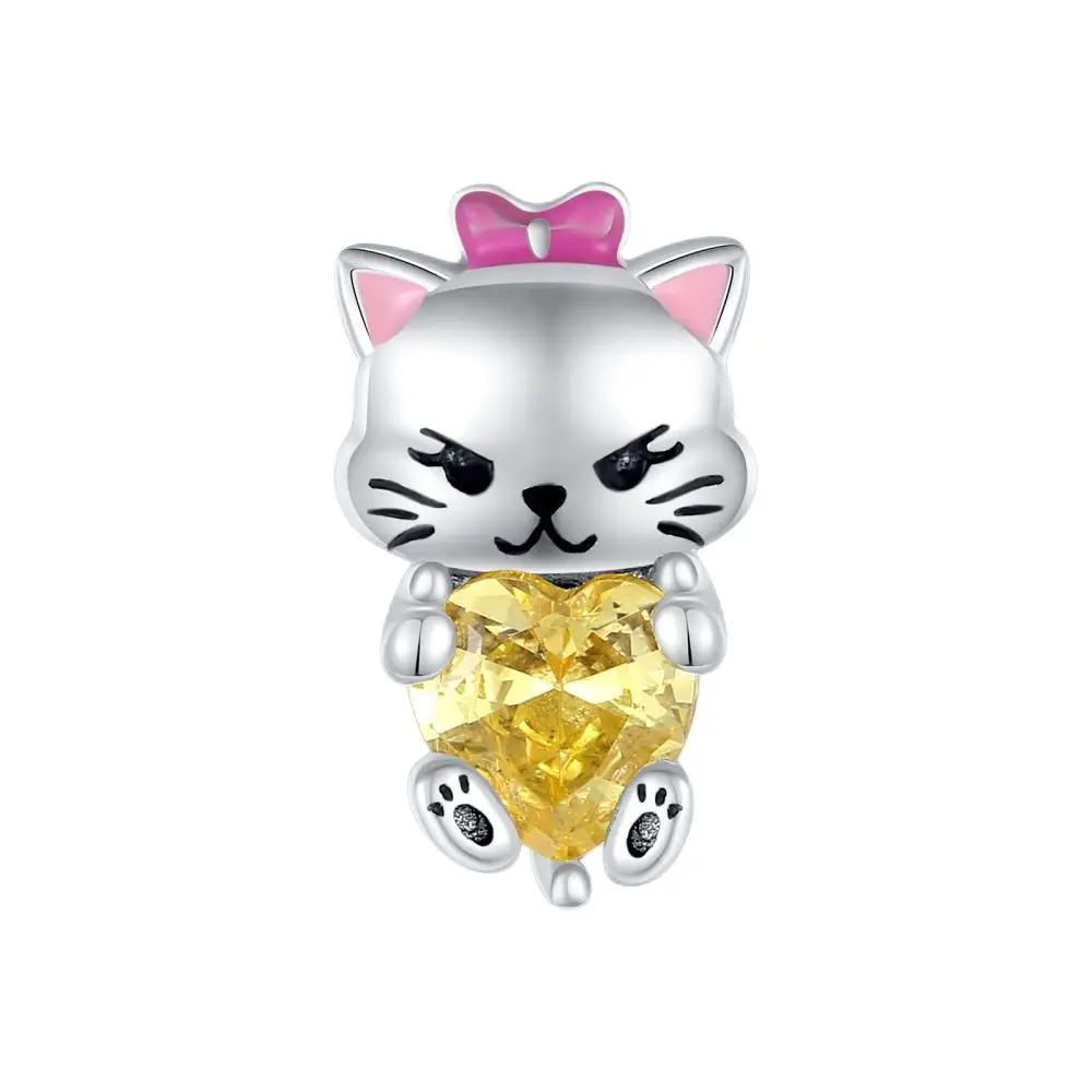 Copper Teacup Cat Lovely Paw House Pet Pendant Charm Bead Charms Bead Charms Compatible With Authentic Bracelets Fine Do It Yourself Birthday Jeweller
