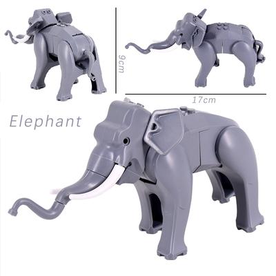 MOC Elephant Mount Animals Movie Monster Medieval Knights DIY Building Blocks Bricks Toys For Children Gifts