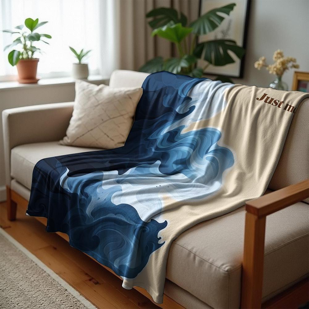 Fluid Aqua Anime Cartoon Flannel Blanket Soft Warm Throw for Bedroom Sofa Car Kids Holiday Gift