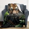 1pc Tiger Print Blanket Warm, Cozy, And Soft, Suitable for Sofas, Beds, Cars, And Office Use.Perfect for Camping And Travel, Making It a Great Gift Fo