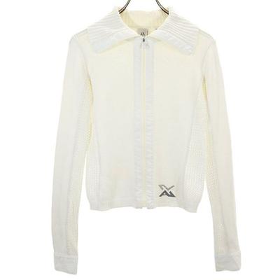 90s Old Cotton Knit Jacket S White Women Used