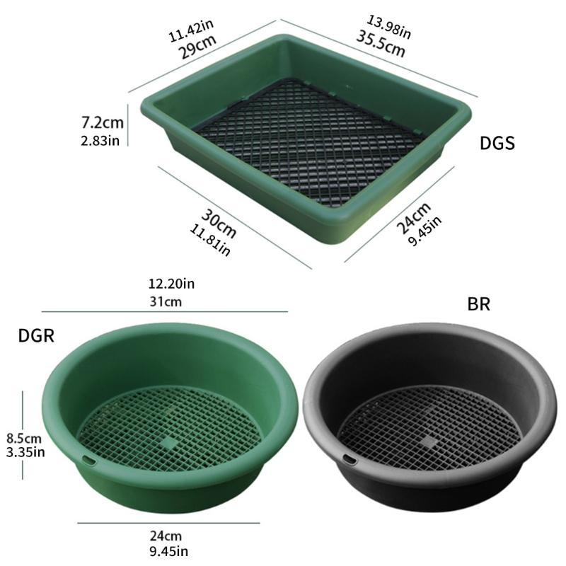 Soil Sifter Plastic Soil Sieve Filter Mesh for Soil Stone Sifting Filtration Home Garden Flower Plant Nursery Tool