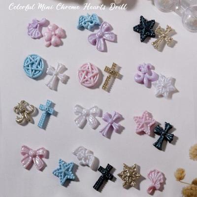50Pcs Nail Charms Candy Color Mixed Resin Acrylic Nail Art Tips Rhinestones Decoration DIY Manicure Tool XYZ